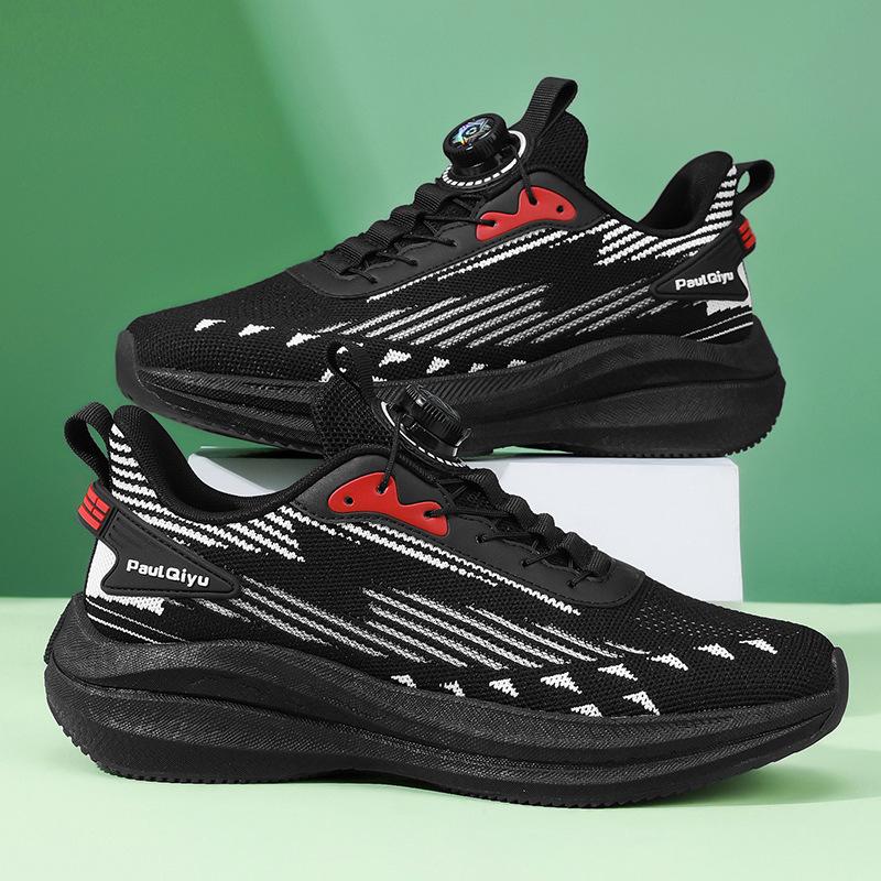 New Rotating Buckle Fly-woven Mesh Casual Sports Running Men's Shoes Large Size Shoes Fashionable and Versatile Outdoor