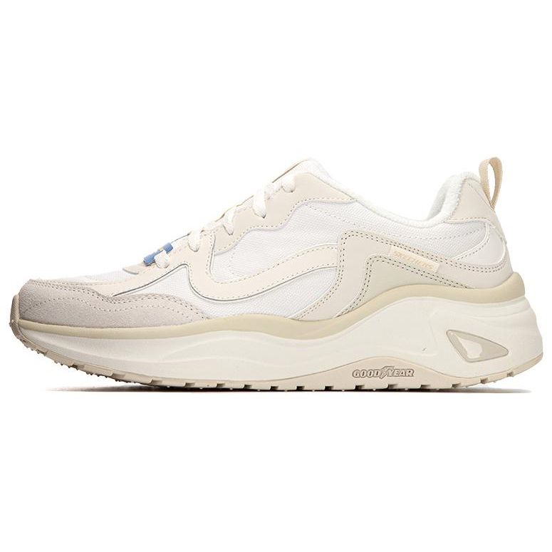 Skechers DLites Wave Fabric Synthetic Leather Comfortable Low-Top Lifestyle Shoes Men sneakers White Gray 237562-NAT 41