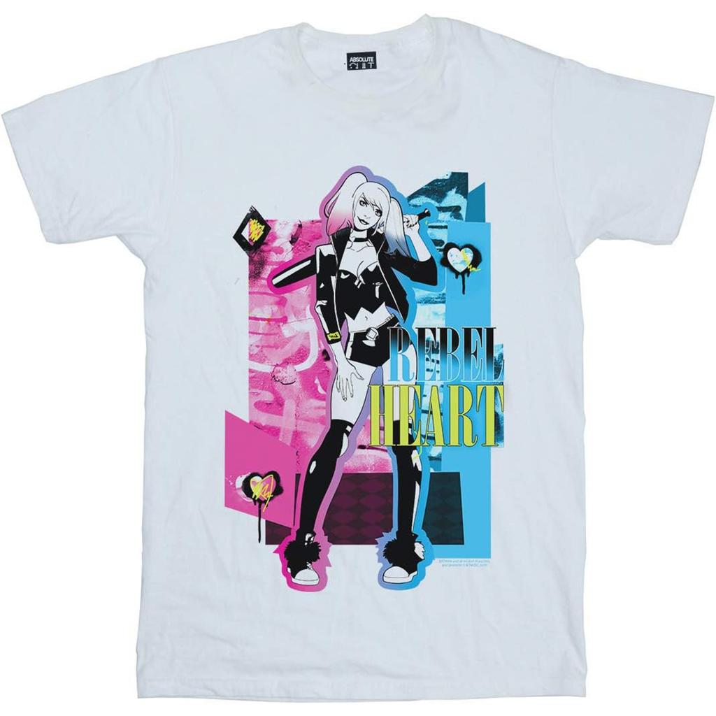 Batman Girls Harley Quinn Heart Cotton T-Shirt