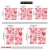 2 pièces Rideaux imprimés plats 2D Cœurs roses Romance Tissu polyester Sans électricité Utilisation pour fête d'anniversaire pour portraits de vacances