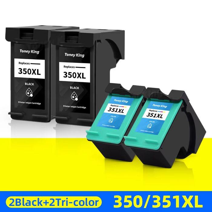 4 pcs 350XL 351XL Cartouche d'encre Remanufacturées pour HP Cartouche 350 351 XL DeskJet D4260 D4360 D4280 2 Noir et 1 Couleur