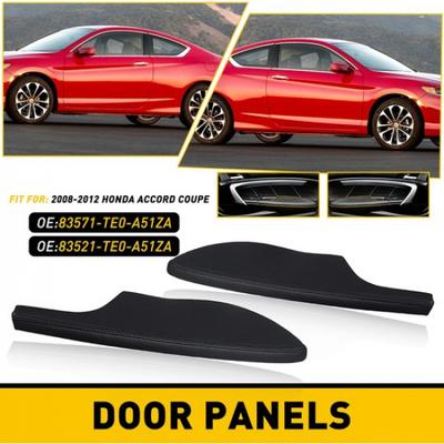 R+L Side Set Door Armrest Panel Black Leather For Honda Accord Coupe 2008-2012