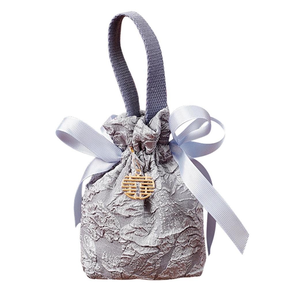 1PC Fabric Bag Traditional Chinese Wedding Drawstring Candy Gifts Packaging Bag For Wedding Birthday Party Decor Jewelry Pouches