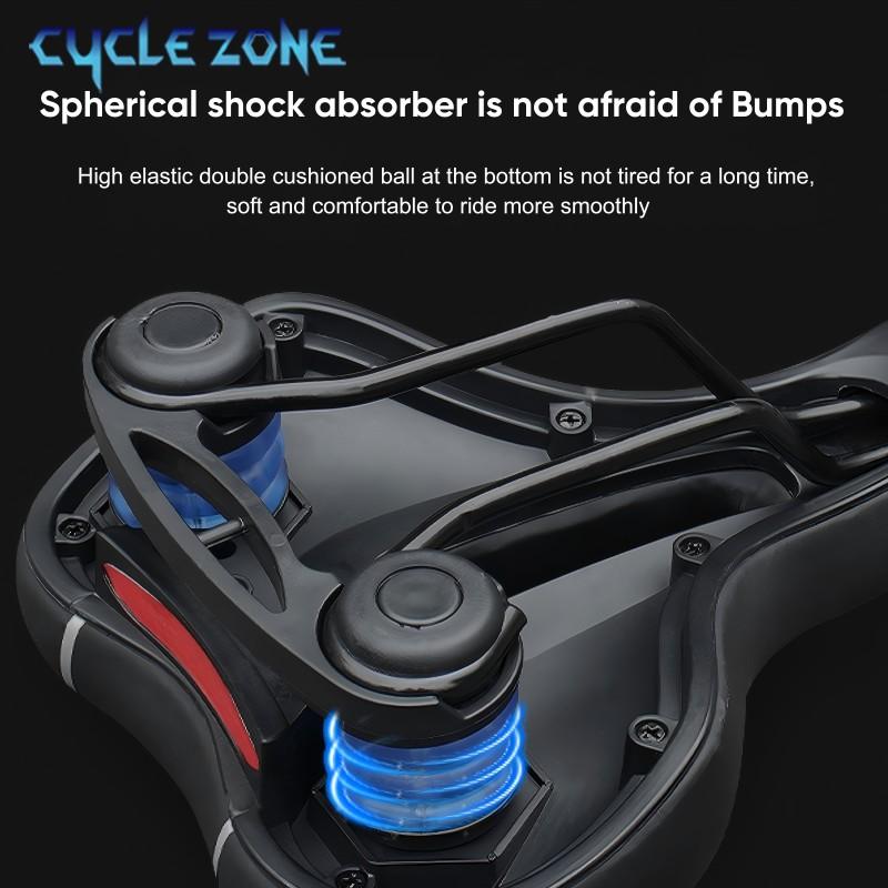 Bicycle Saddle Hollow Breathable Shockproof Cycling Seat PU Non-Slip Leather Cushion Lightweight Bike Saddle Cycling Accessories