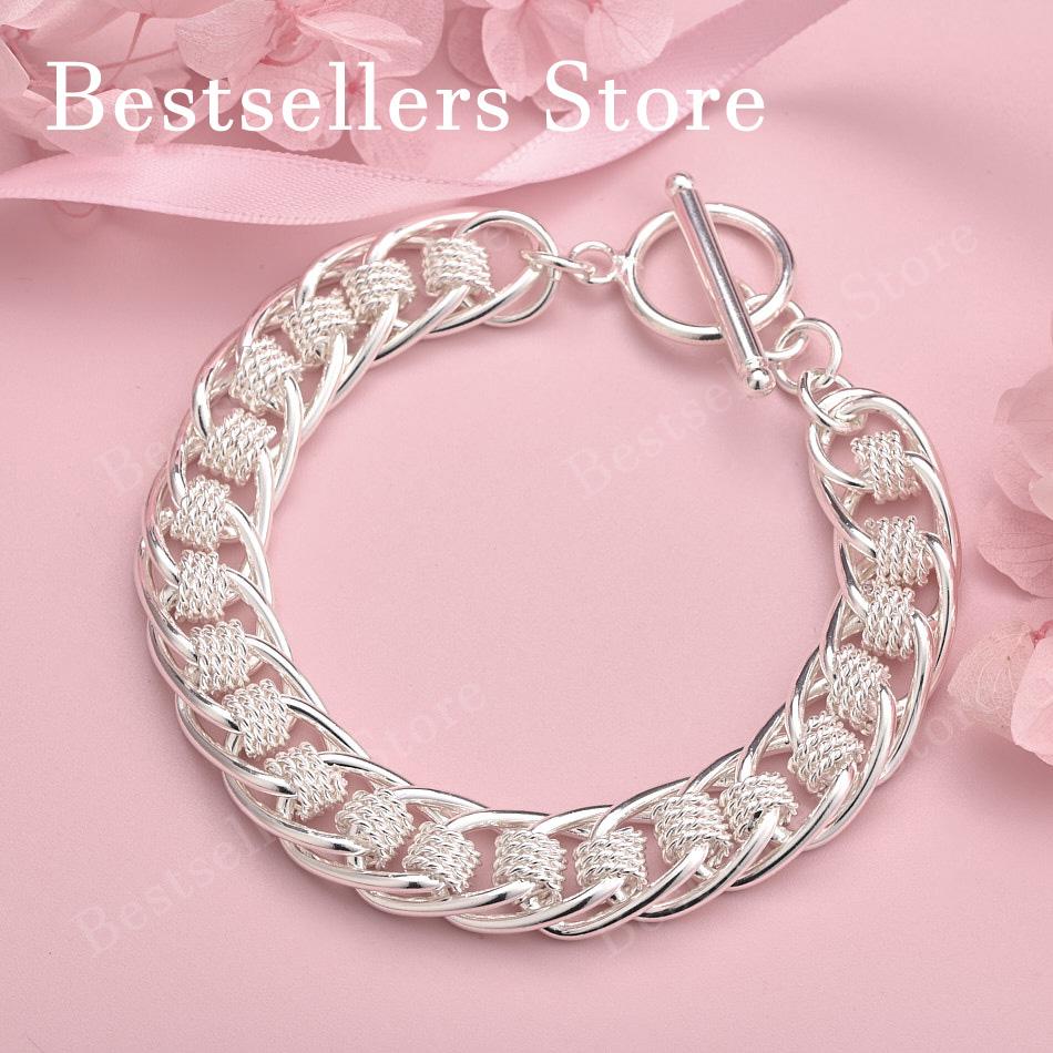 925 Sterling Silver 8-inch Exquisite Round Mesh Bracelet, Fashionable Women's Party Jewelry, Wedding Accessories