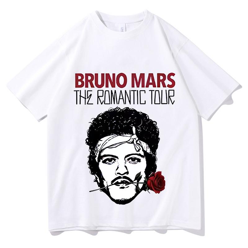 Bruno Mars The RoUnisextic Tour Graphic Tees Summer Cotton Short Sleeve Tshirts Casual Loose Oneck Fashion Tshirts Print Clothing