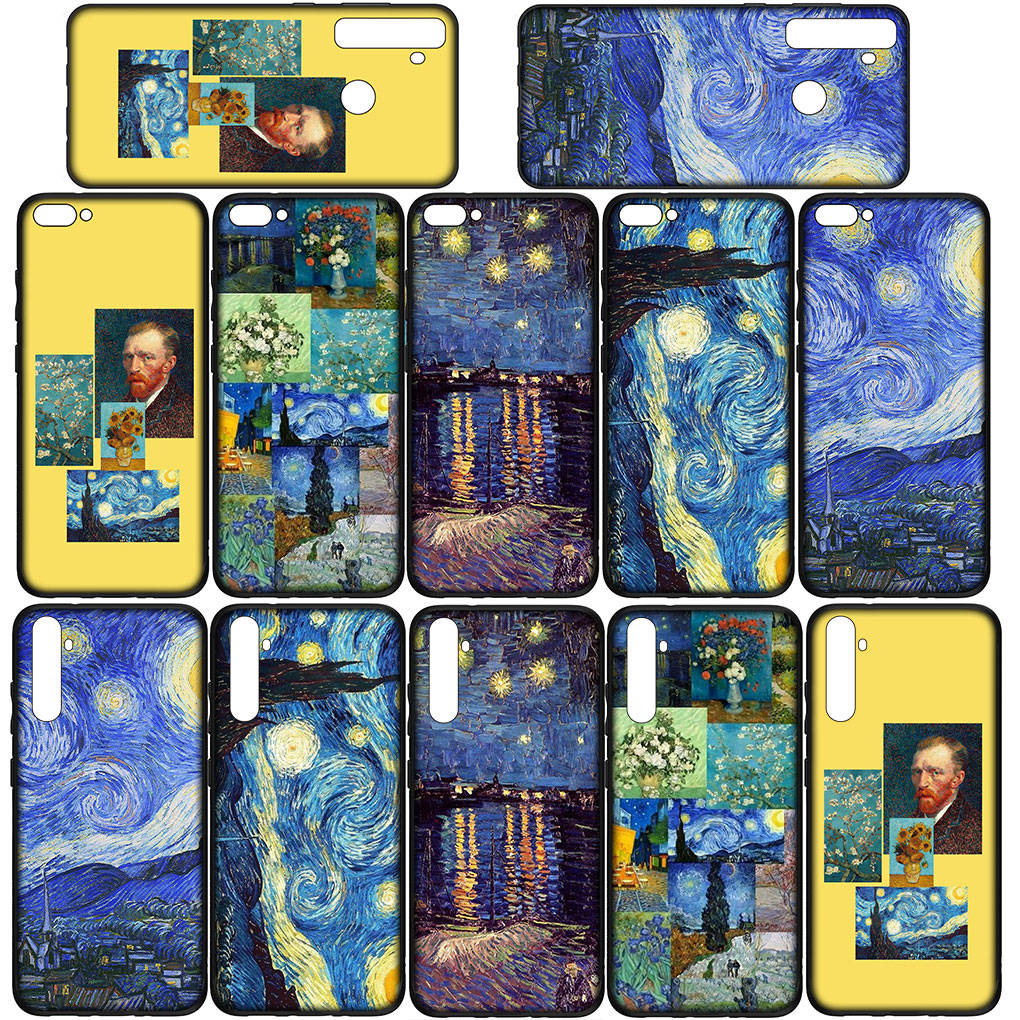 Phone Case for Samsung Galaxy S25 S24 S23 iPhone 16 15 Xiaomi Redmi Note 14 13 12 16E X 11 Pro OPPO Moto Huawei Wallpaper Van Gogh Starry Night Cover