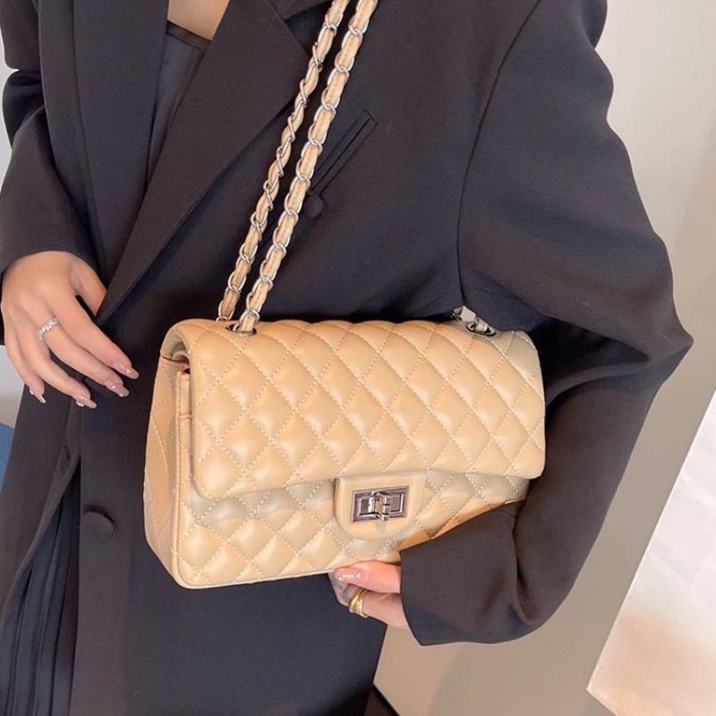 Rhombus chain bag women's new feeling armpit bag niche shoulder messenger bag