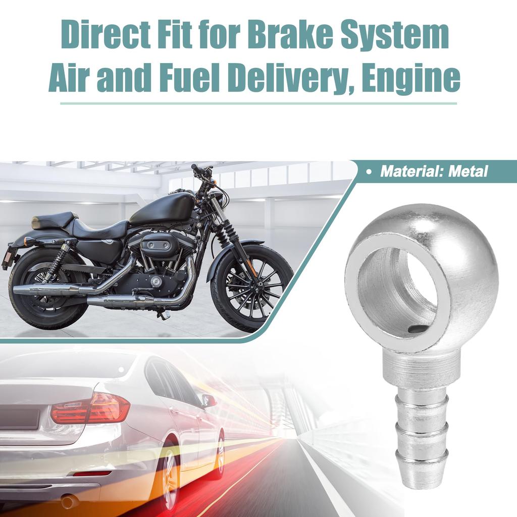 ACROPIX Banjo Bolt Hose Barb Fitting Banjo Fitting Fuel Line with Screw Washer for Motorcycle 16mm Inner Diameter 10mm Outer Diameter M16x1.5 Sil