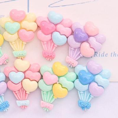 10 adet Yeni Mini Sevimli Karikatür Renkli Balonlar Reçine Cabochon Karalama Defteri Diy Mücevherat Firkete Aksesuarları Parti Süslemeleri Zanaat