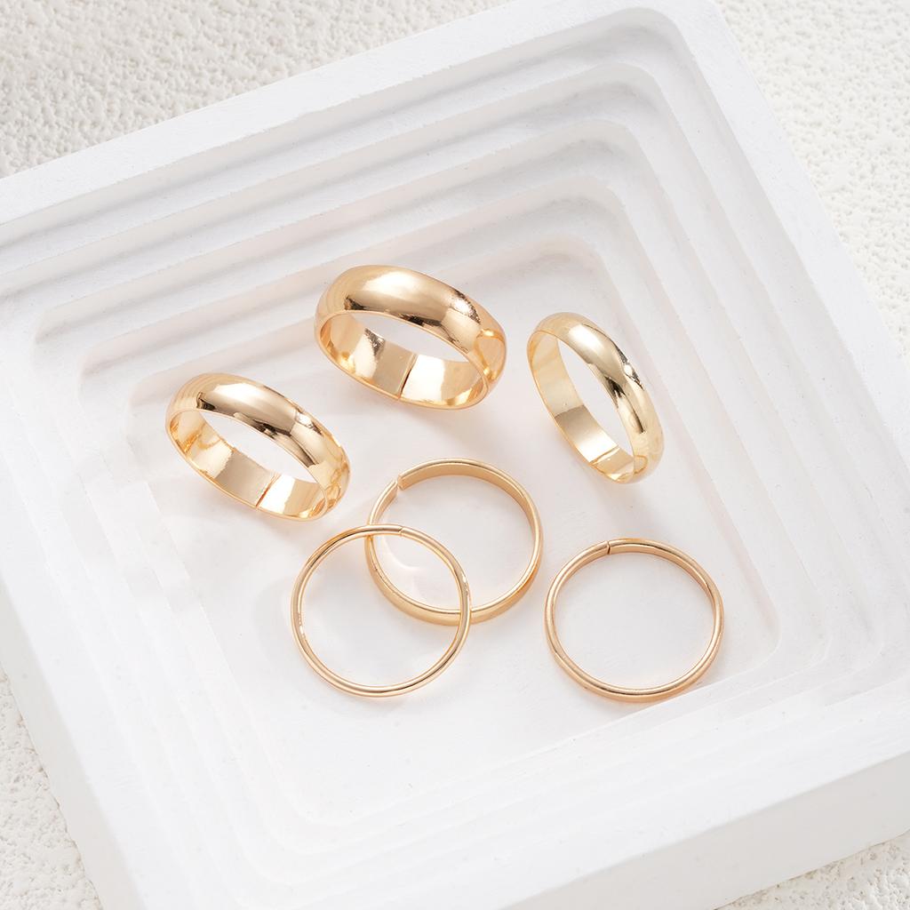 6Pcs Minimalist Plain Band Ring Set For Women Gold Plated Stackable Simple Dainty Stacking Rings Daily Wear Jewelry Gifts 2026