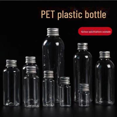 Tragbare transparente Reiseflasche aus Kunststoff mit Aluminiumdeckel