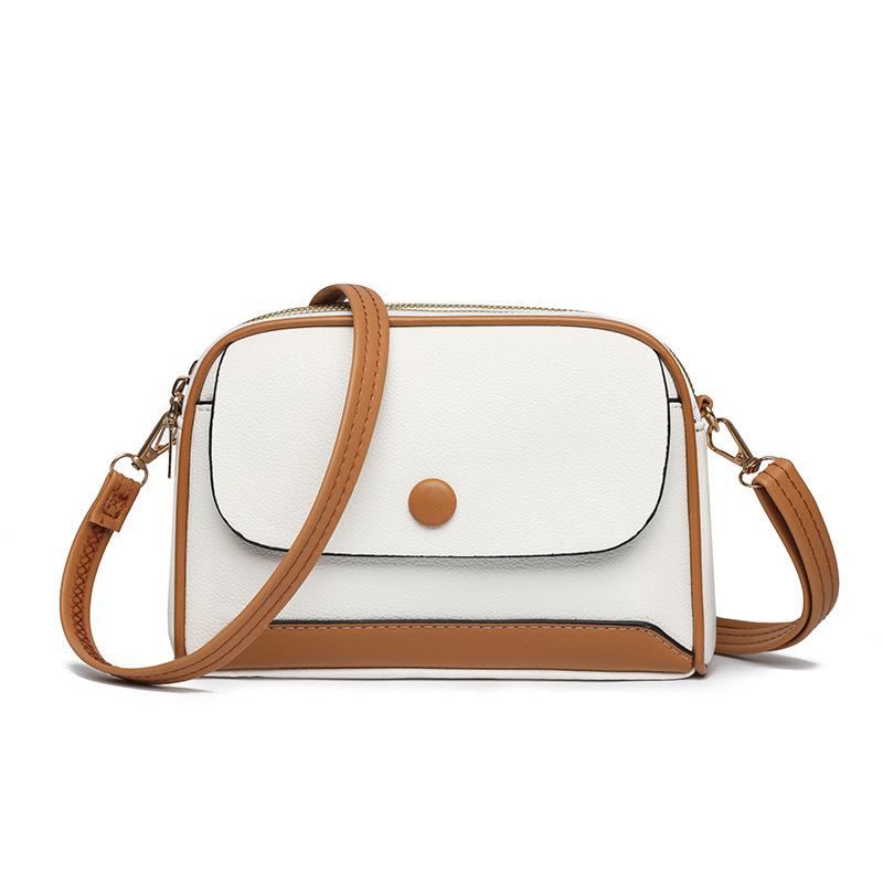 

Трендовая однотонная сумка кроссбоди с покрытием, женская сумка на плечо, мини маленькая сумка 20.5*6*15cm белый