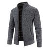 Cardigan de toamnă/iarnă pentru bărbați mărime plus, din catifea îngroșată, cu guler înalt - Palton cu croială slim.