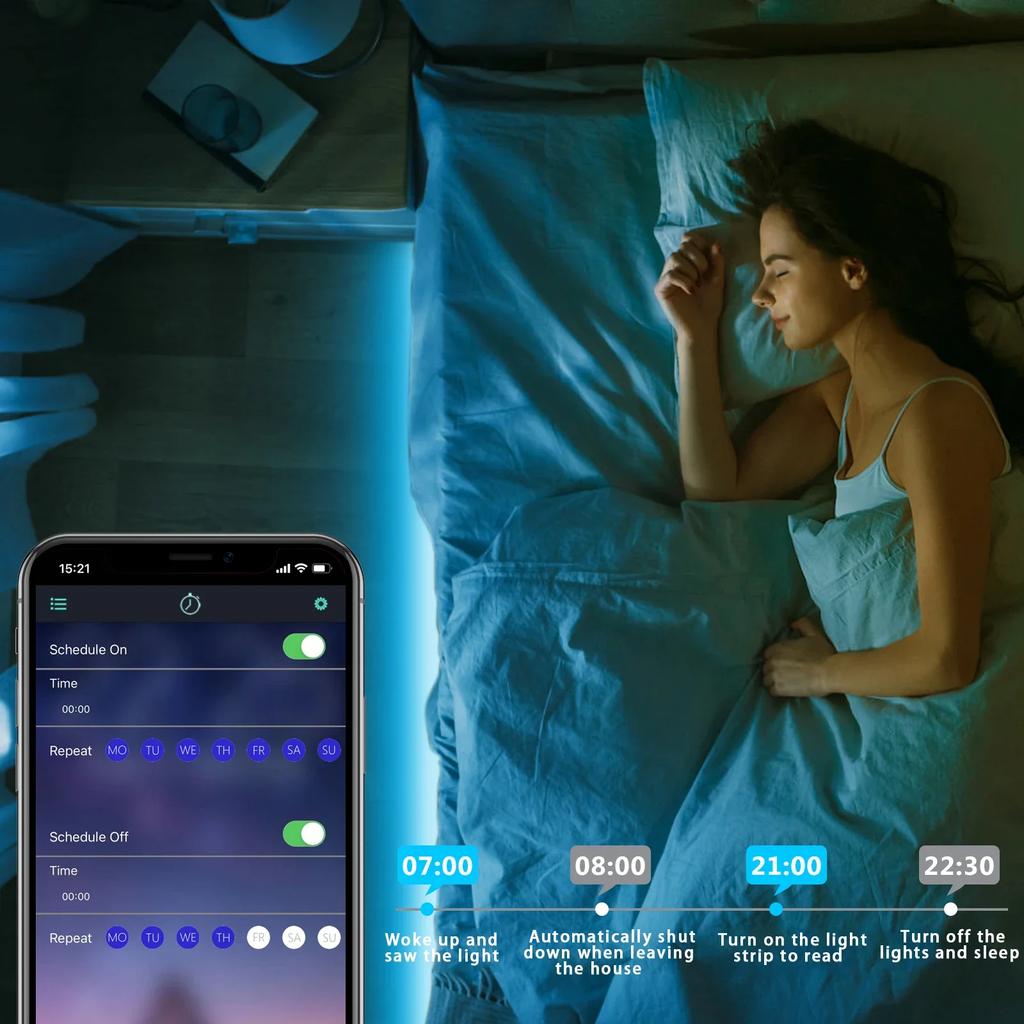 RGB LED Neon Sign Light Strip Remote&App Control USB TV Backlight Music Sync DIY Decor Christmas Party Home Decoration Lighting