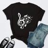 Women T Shirt Music Note Printed Tshirt Female Summer Casual Short Sleeve O-neck T-shirt Tops Tops for Women