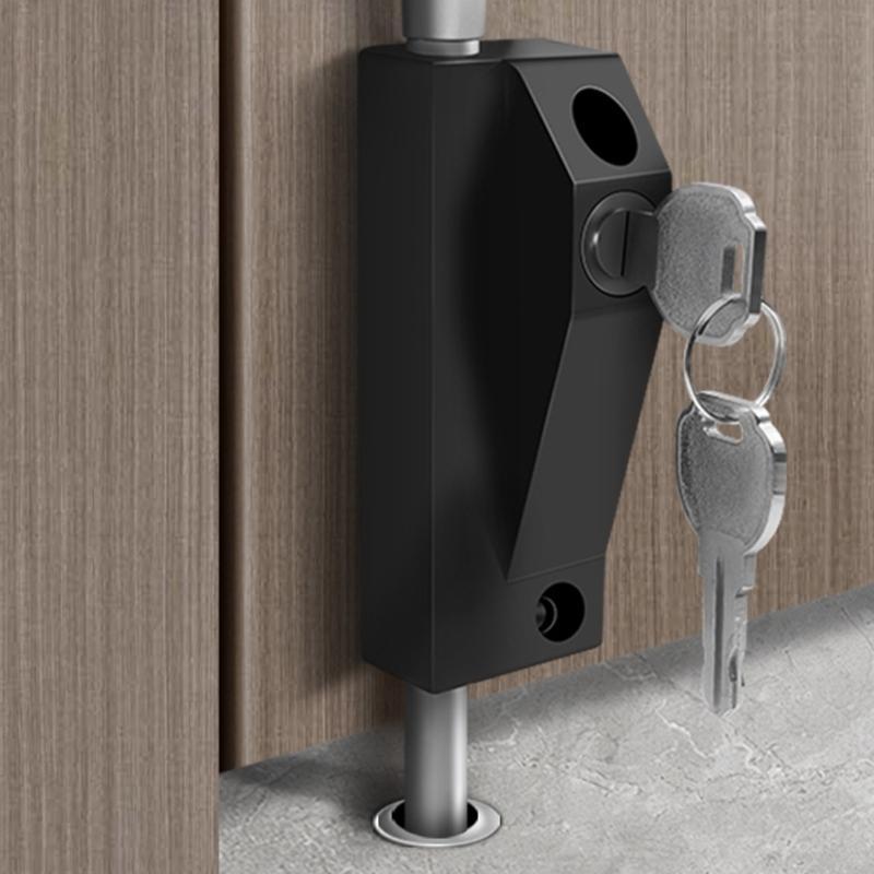 Aluminum Alloy Framed Door Lock Thickened Vertical Barrel Bolt Latches Antitheft Glass Door Lock for Home Commercial