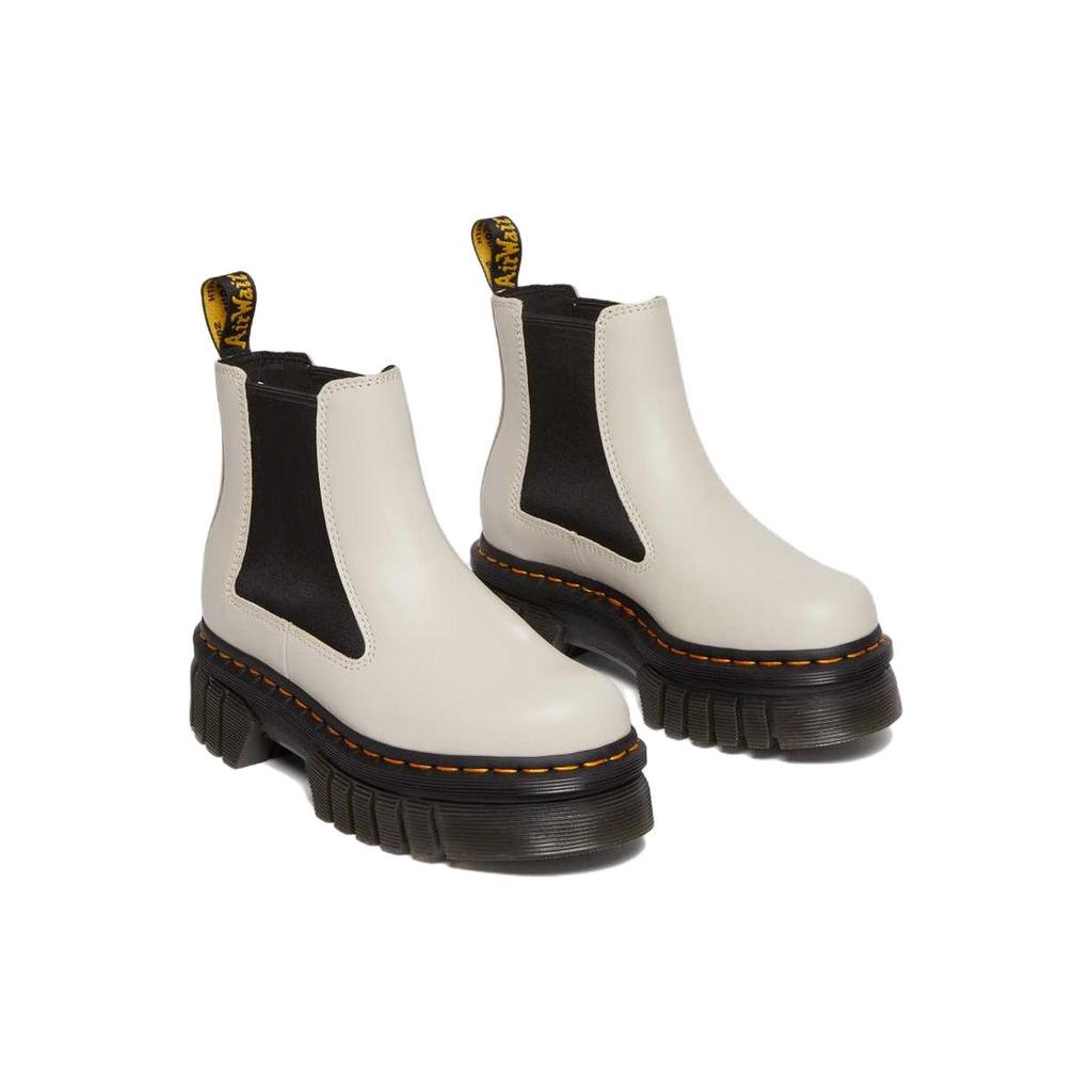 New Dr.Martens Audrick Nappa Leather Platform Chelsea Boots 'Cobblestone Grey' Women's