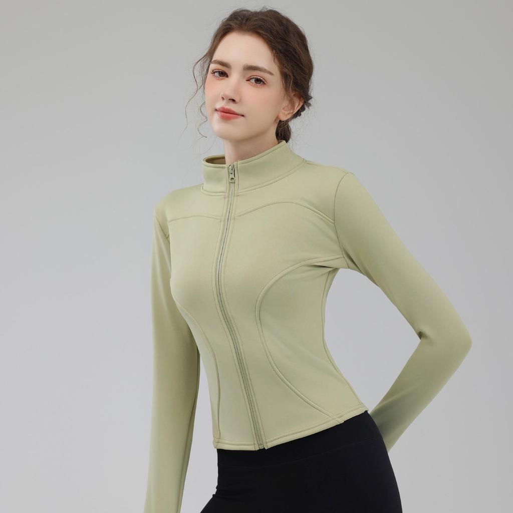 Sametová bunda se stojáčkem a zipem: Zimní sporty a fitness Dlouhý rukáv Slim fit