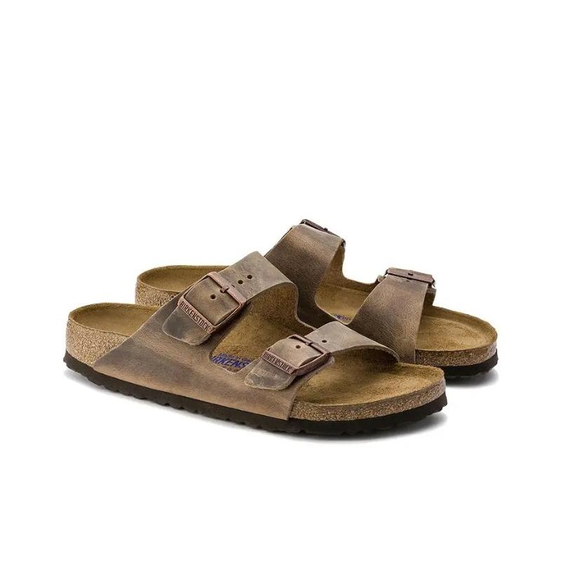 Birkenstock Unisex Soft Platform Metal Buckle Silent Slide Sandals Tan Regular Fit 0552811 45