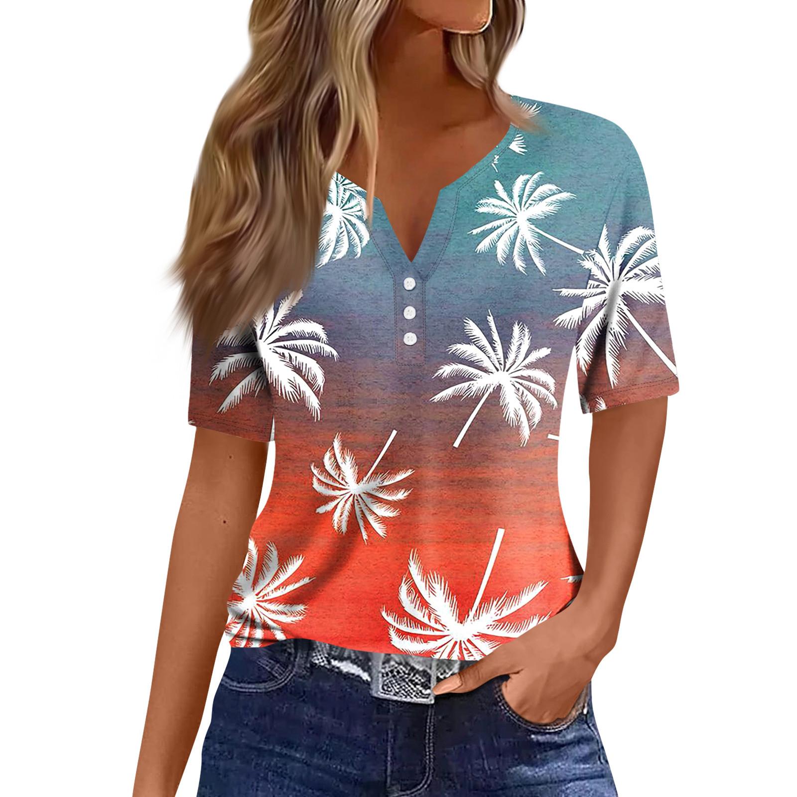 

Женская повседневная футболка с короткими рукавами, V-образным вырезом и декоративными пуговицами XL шафрановый