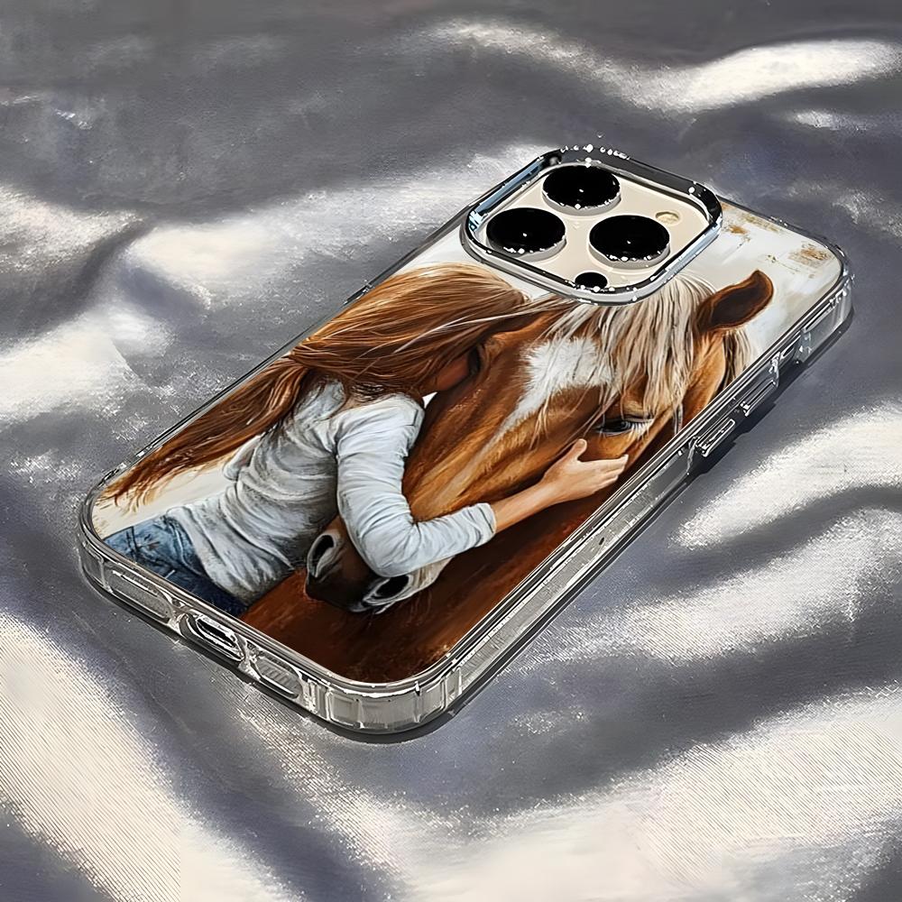 Cool Girl Riding A Horse Phone Case For IPhone 17 Pro Max 16 15 14 Pro Max IPhone 13 Pro Max 11 Plus Transparent Cover