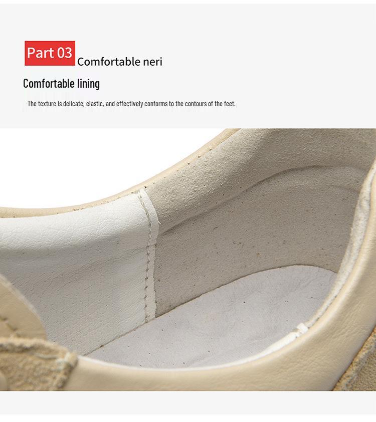 Men's Spring Low-Top Cowhide Sneakers - Fashionable, Large Size, Flat Bottom, White Sports Casual Shoes