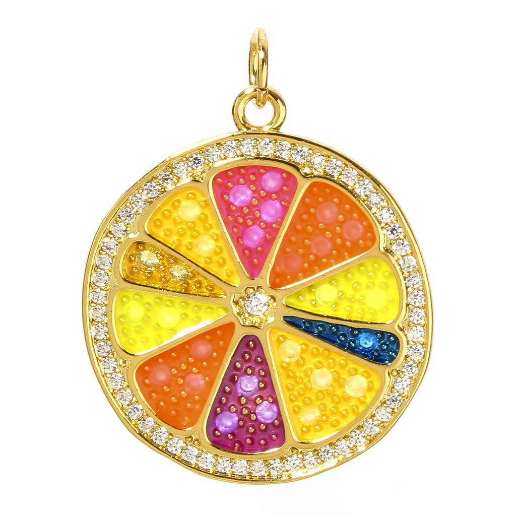 1PC 3D Brass Charms Fruit Banana Watermelon Pendant 18K Gold Plated Strawberry Lemon Enamel Charms For Necklace Jewelry Making