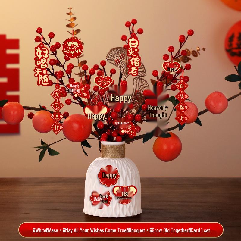 Bridal Arrangement Wedding Gift Plant Ornament for Living Room and Engagement Decorations