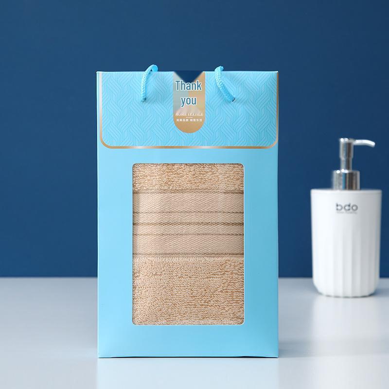 Gold Thread Thick Combed Cotton Towel Gift Set - 32-Strand Absorbent Face Towels
