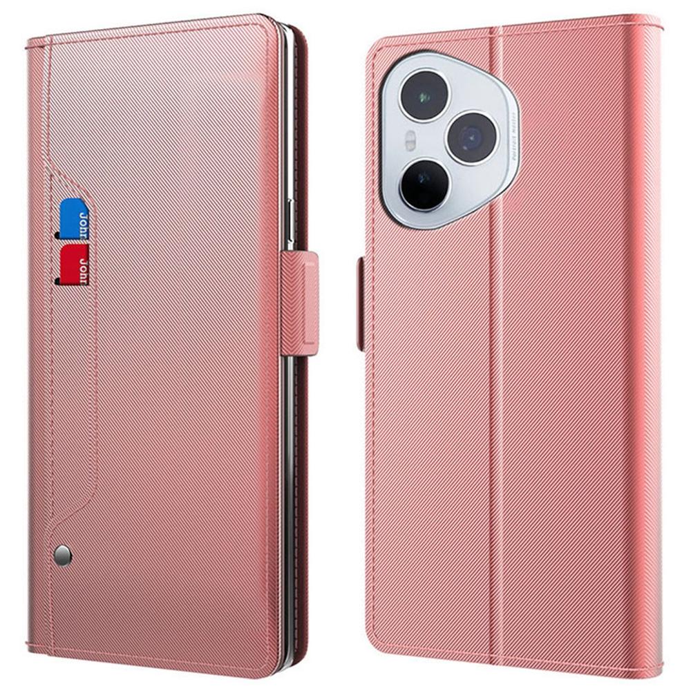 For Honor 400 Pro 5G (Global) Case Stand PU Leather Phone Cover Card Holder Mirror