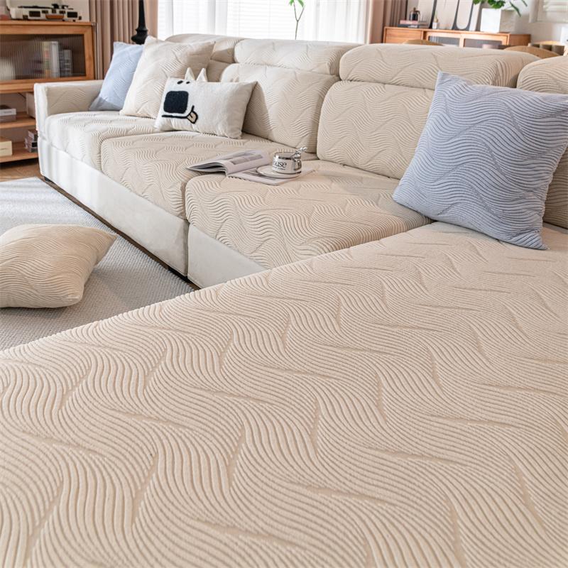 Yu Blattmuster Rundum-Sofabezug Modern Einfacher Sofabezug 2024 Neu Sofakissen Stoff Rutschfestes Kissen