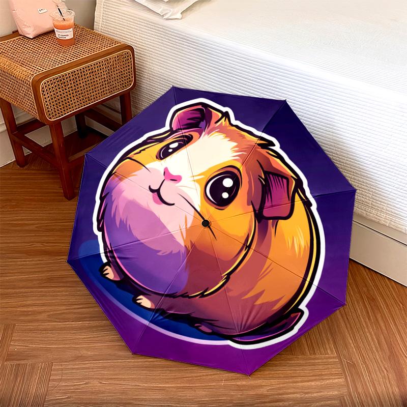 

1 PC Automatic Folding Umbrella - Guinea Pig Pattern, Portable & Foldable Design with 8 Ribs, Christmas Birthday Gifts