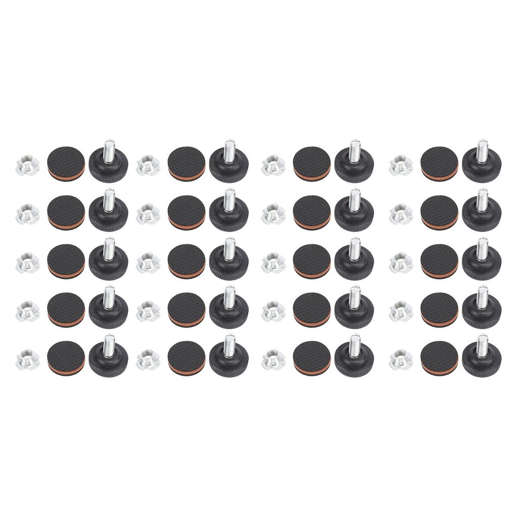 20pcs Furniture Leveler with T Nuts Anti Slip Rubber Pad Adjustable Furniture Leveling Feet for Desk