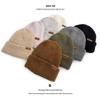 Korean Style Thick Knit Wool Hat for Men & Women - Windproof, Warm, Double Layered, Large Head, Autumn/Winter, Solid Color.