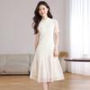 Elegant Summer Cheongsam Dress Chinese Style Vintage Slim Fit Women Fashion