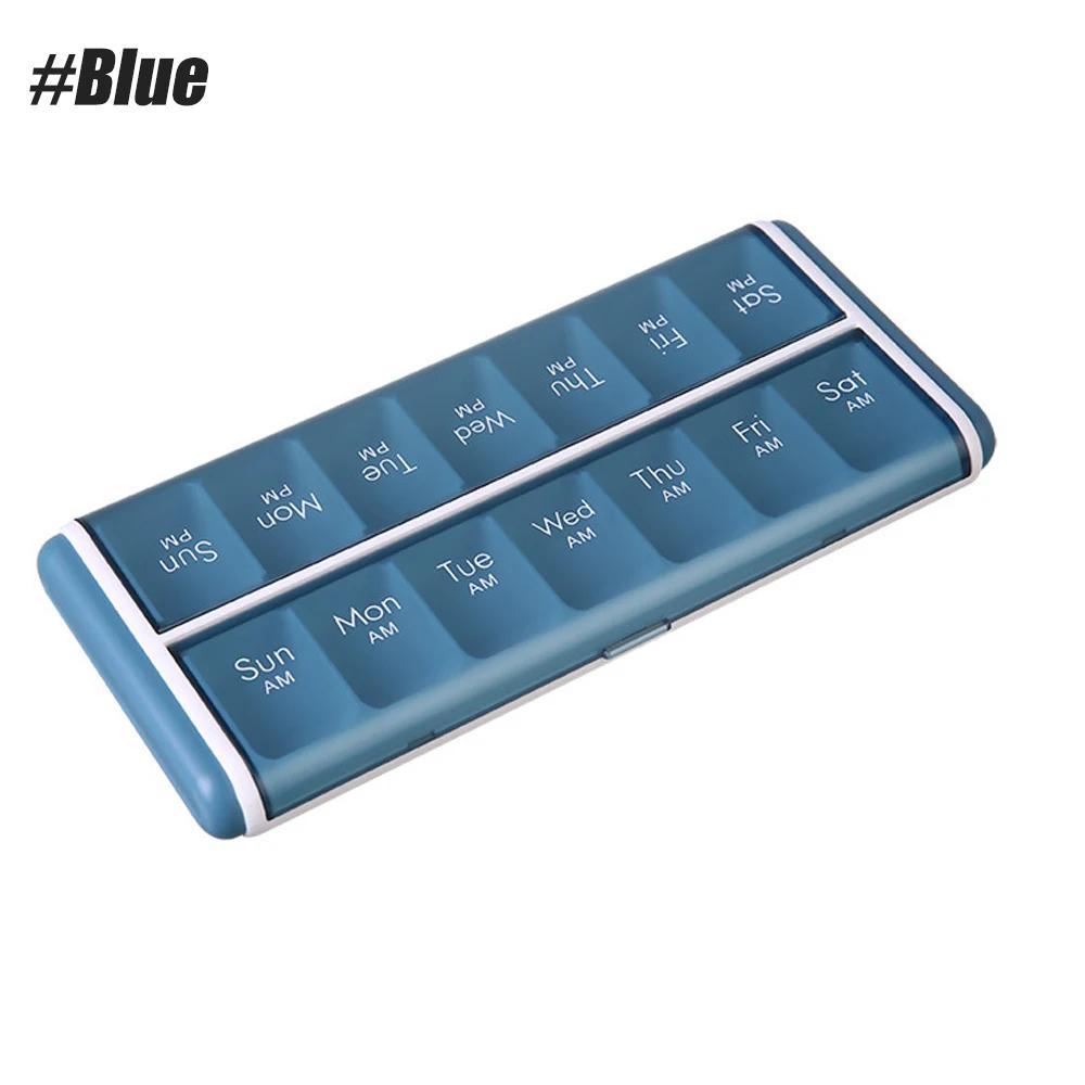 Weekly Pill Organizer 2 Times 7 Day Am Pm With Large Compartments, Pills Case Bpa-Free Pill Container For Vitamins, Fish Oils