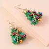 Xmas Tree New Year Earrings Party Festival Wreath Circle Earrings  Women Girls