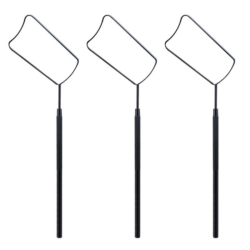 Handheld Stainless Steel Fan-Shaped Lash Inspection Mirror for Eyelash Extensions