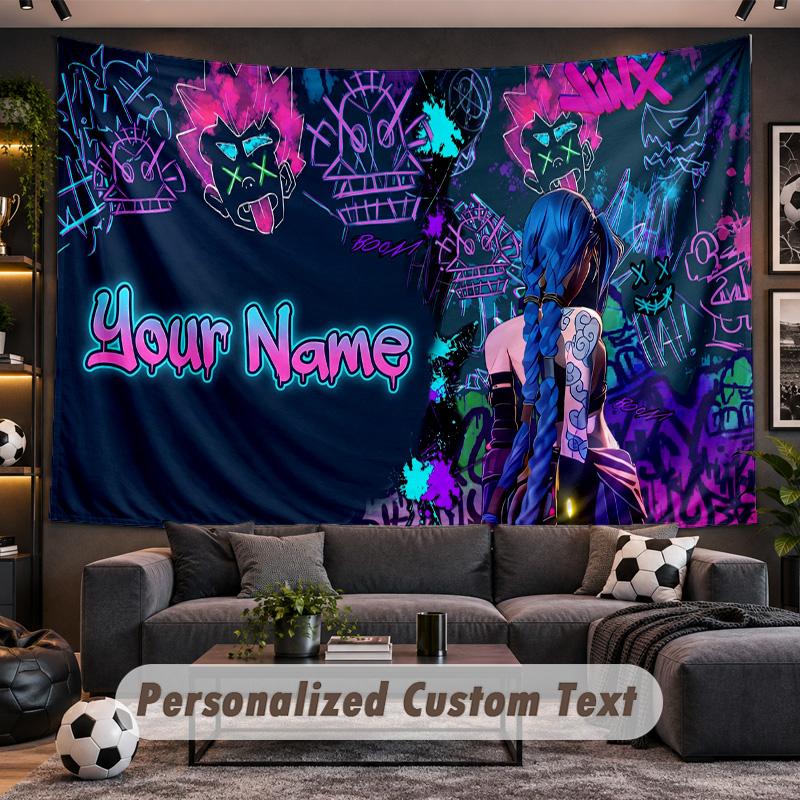 Arcane Personalized Tapestry Support Custom Name, Wall Art Home Decoration