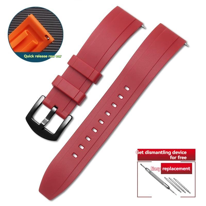 Quality FKM rubber watch strap 18mm 20mm 22mm 24mm quick release strap for Rolex Omega Cas