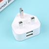 Universeller UK-Stecker 3-Pin Wandladegerät-Adapter mit 1/2 USB-Anschlüssen zum Laden für iPhone 11 für Samsung/Huawei Lade-Ladegerät