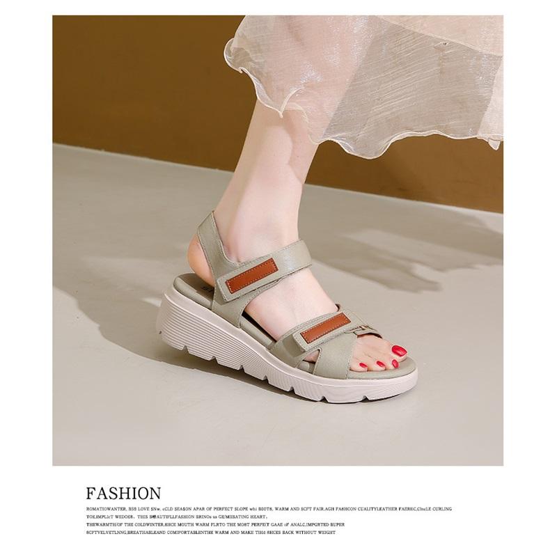 Women's Platform Sandals SIKETU Summer Velcro Thick Sole Casual Beach Shoes Lightweight Non-Slip