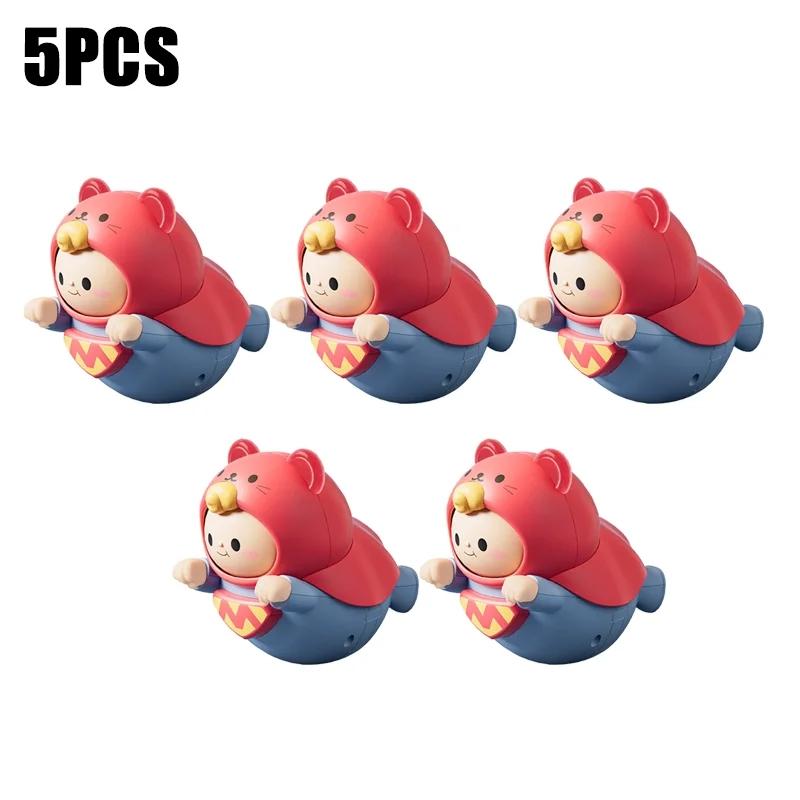1-5PCS Baby Toys Infant 6 Months Cute Superman Tumbler Toys Children's Soothing Rattles Balance Piggy 0-3 Years Old Baby Gift