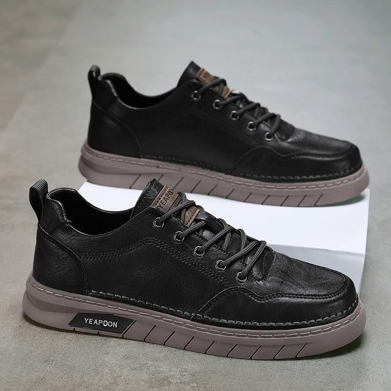 Leather Men Shoes Handmade Breathable Mens Casual Shoes Comfortable Men Walking Sneakers Luxury  Boat Shoes Plus Size 39-44