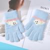 Children's Gloves Winter Five-finger Warm Gloves Boys and Girls Riding Writing Cute Autumn and Winter Baby Cold Gloves