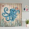 Meerjungfrau Oktopus Duschvorhang Set Abstrakt Ozean Nautisch Fantasy Tiere Tentakel Meeresschildkröte Badezimmer Vorhänge Badezimmer Dekor Sets