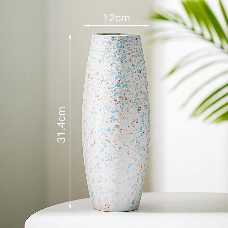 Minimalist Kiln-Fired Ceramic Vase: Home Living Room Decor for Fresh or Dried Flowers