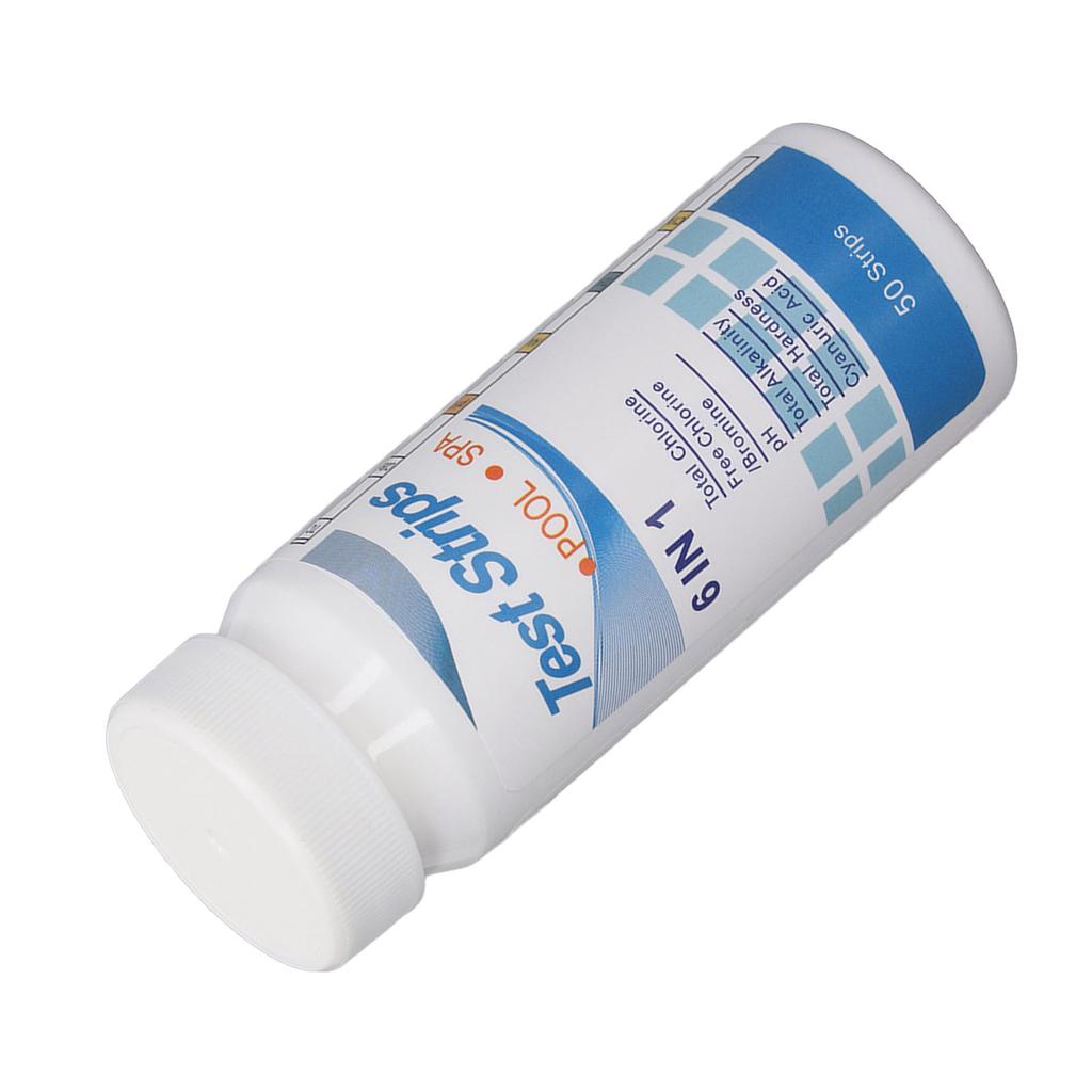 100 bucăți benzi de test PH 6 în 1 PH clor duritate alcalinitate acid cianuric hârtie de test de turnesol pentru