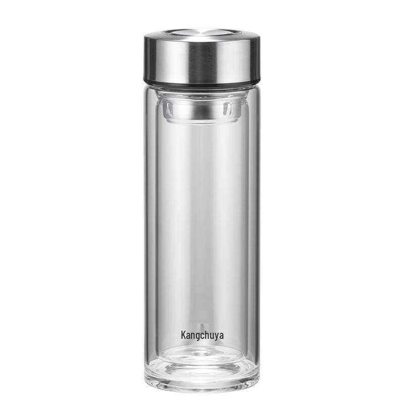 KANGCHUYA Double-Layer Glass Tea Infuser Bottle 320ml